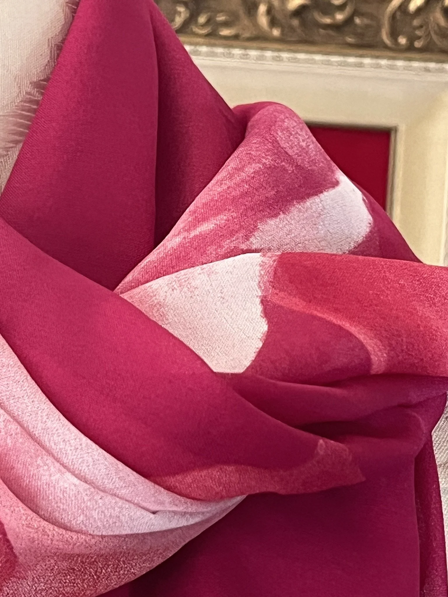 Fushia Silk Scarf Pierre Cardin