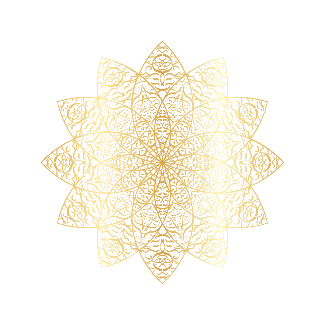 Golden medal with a star shape and a blank central area.