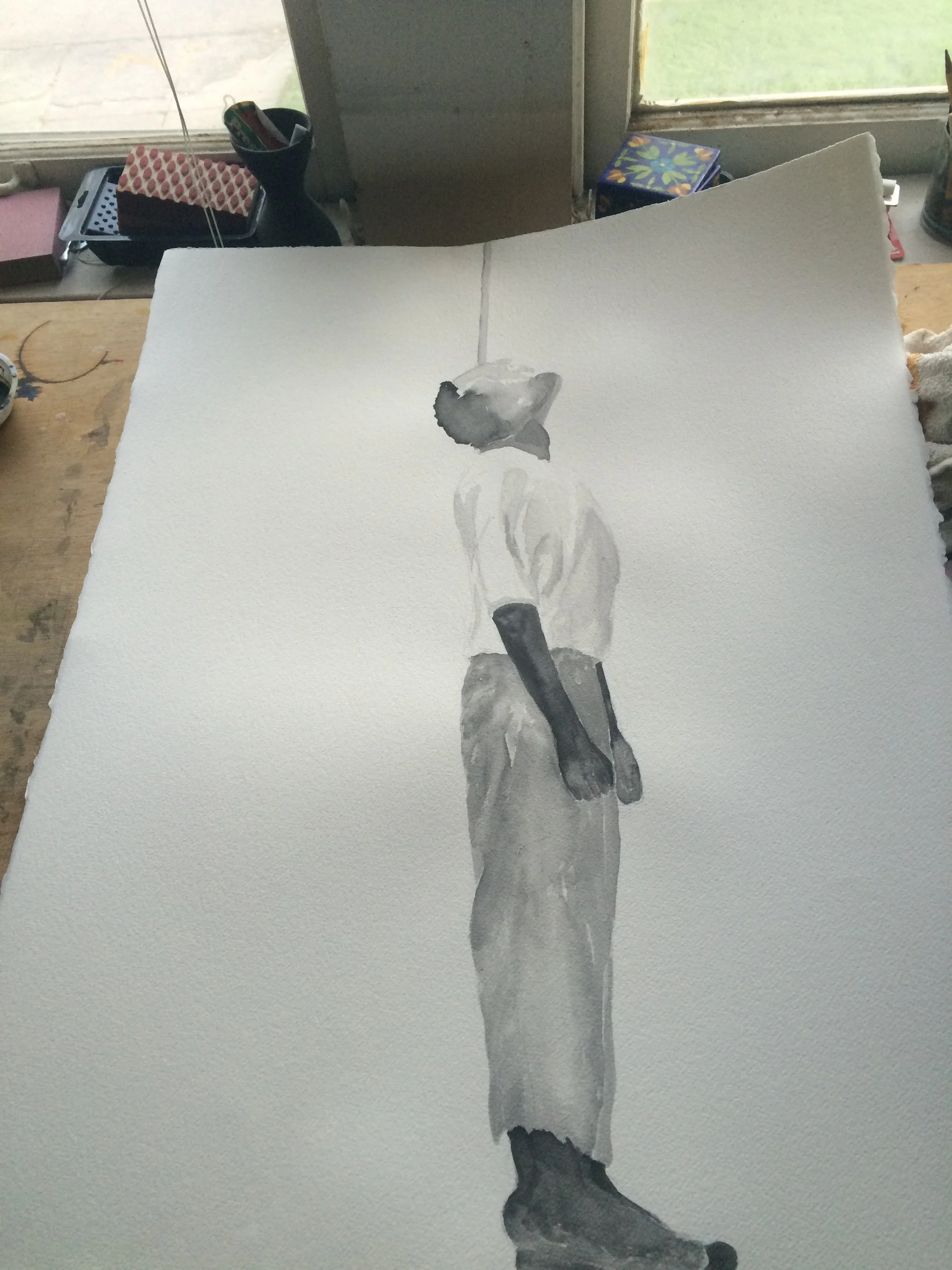 drawing of the lynching of Lige Daniels