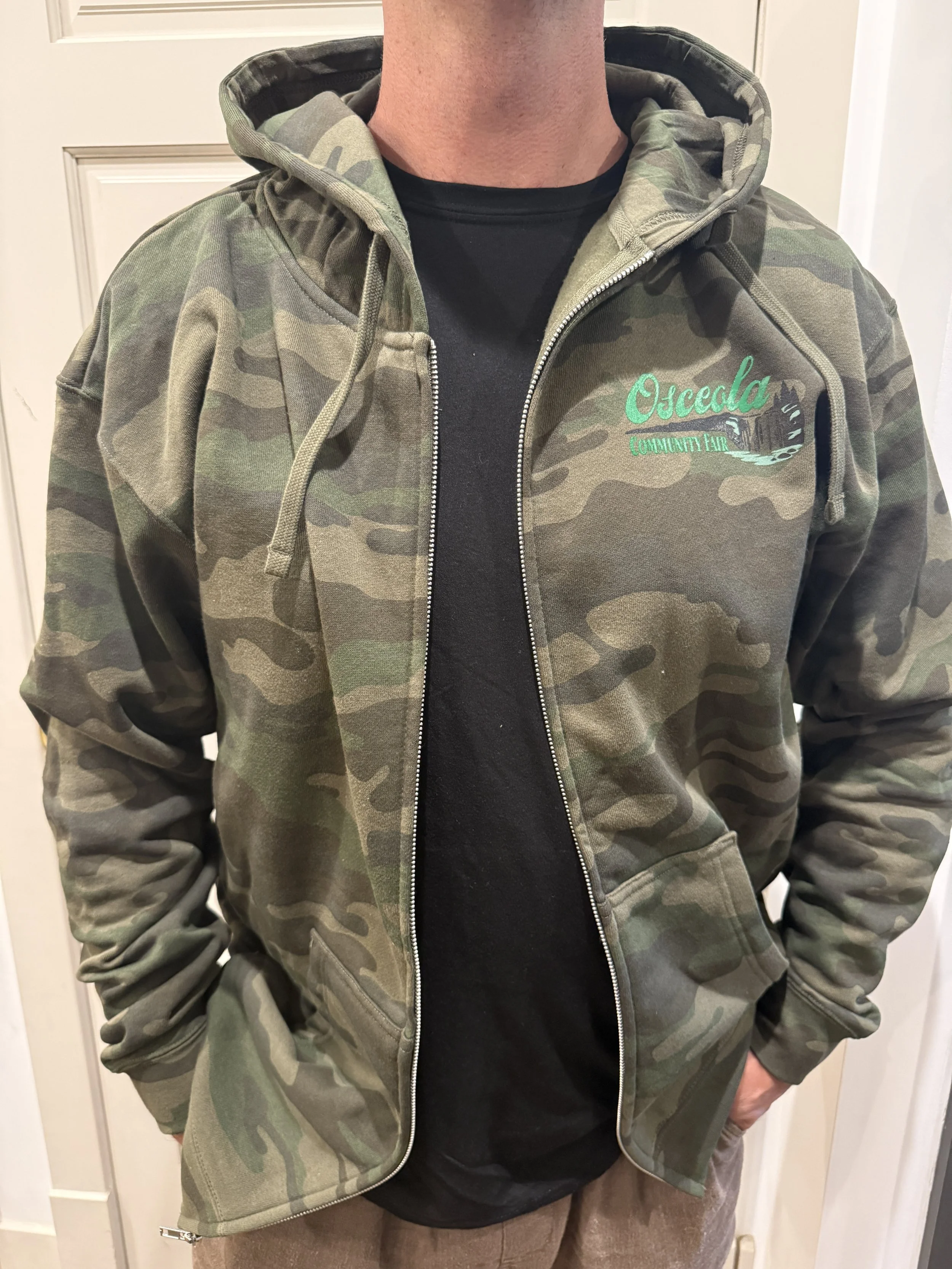 Camo Full Zip Hooded Sweatshirt
