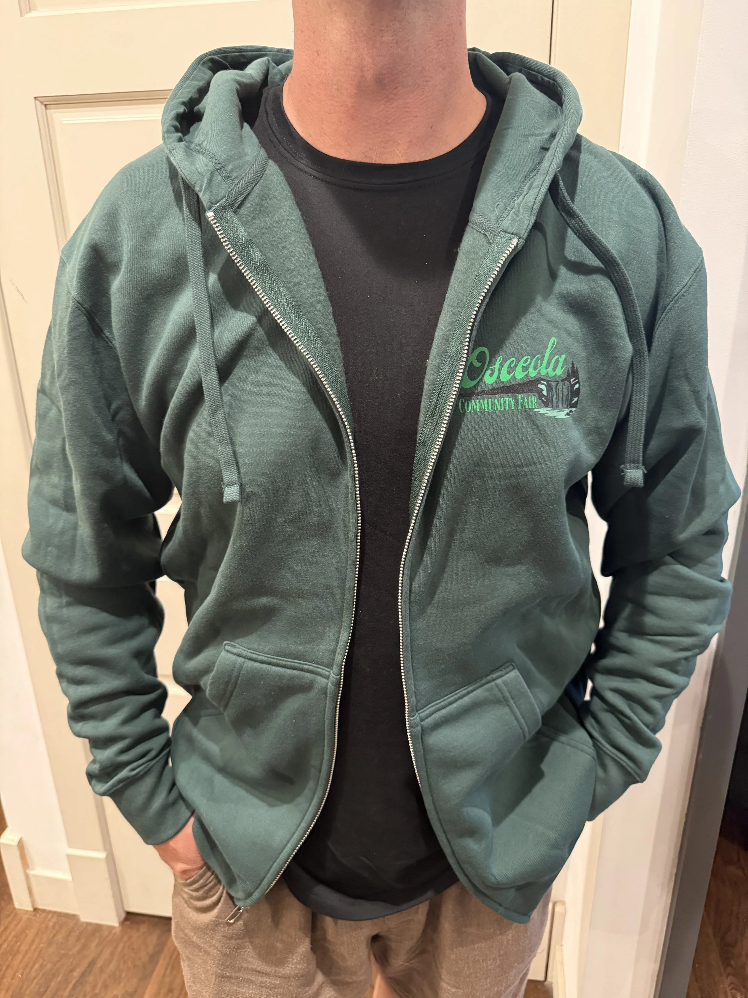 Green Full Zip Hooded Sweatshirt