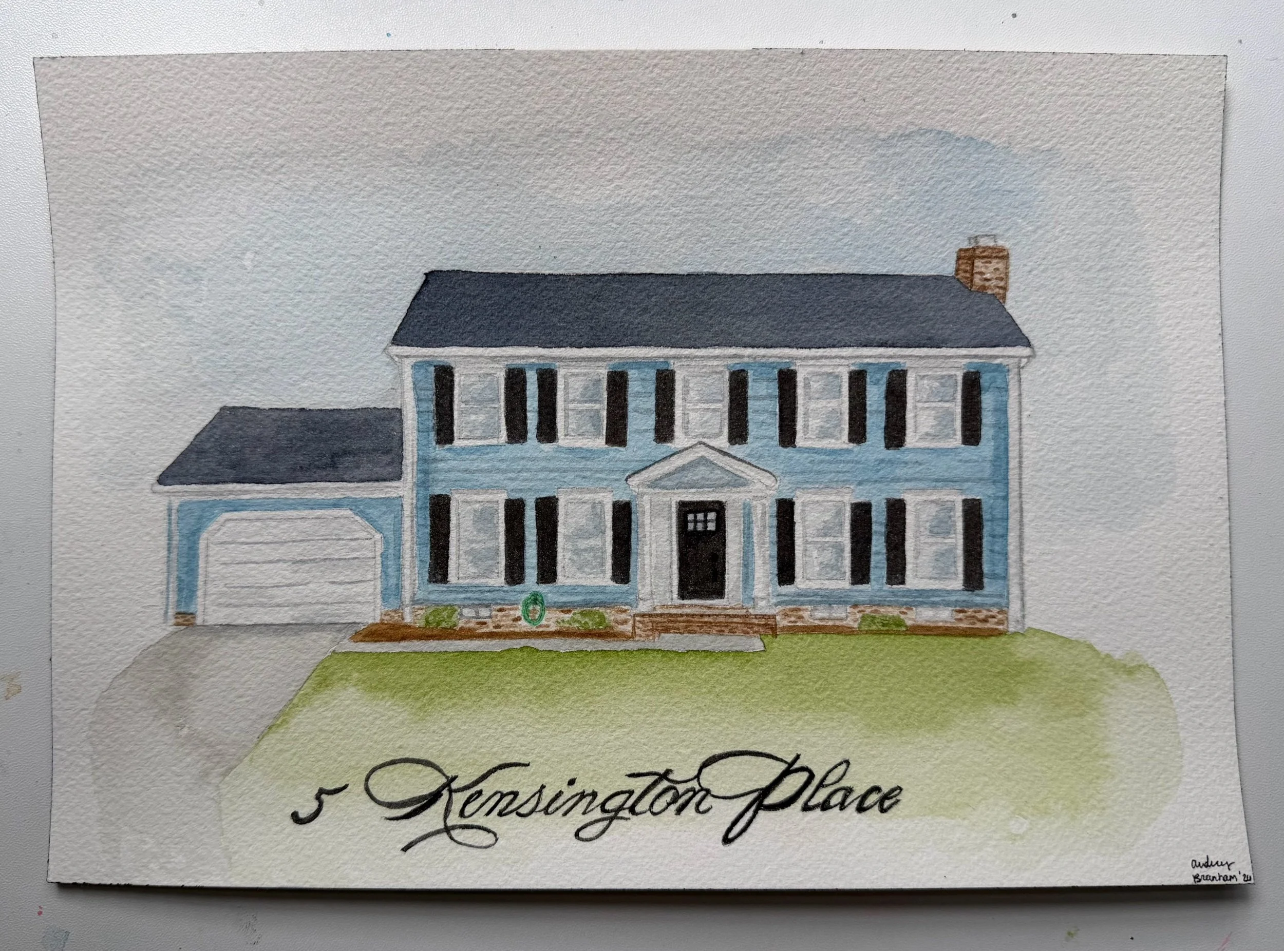 Custom Watercolor Home Portrait