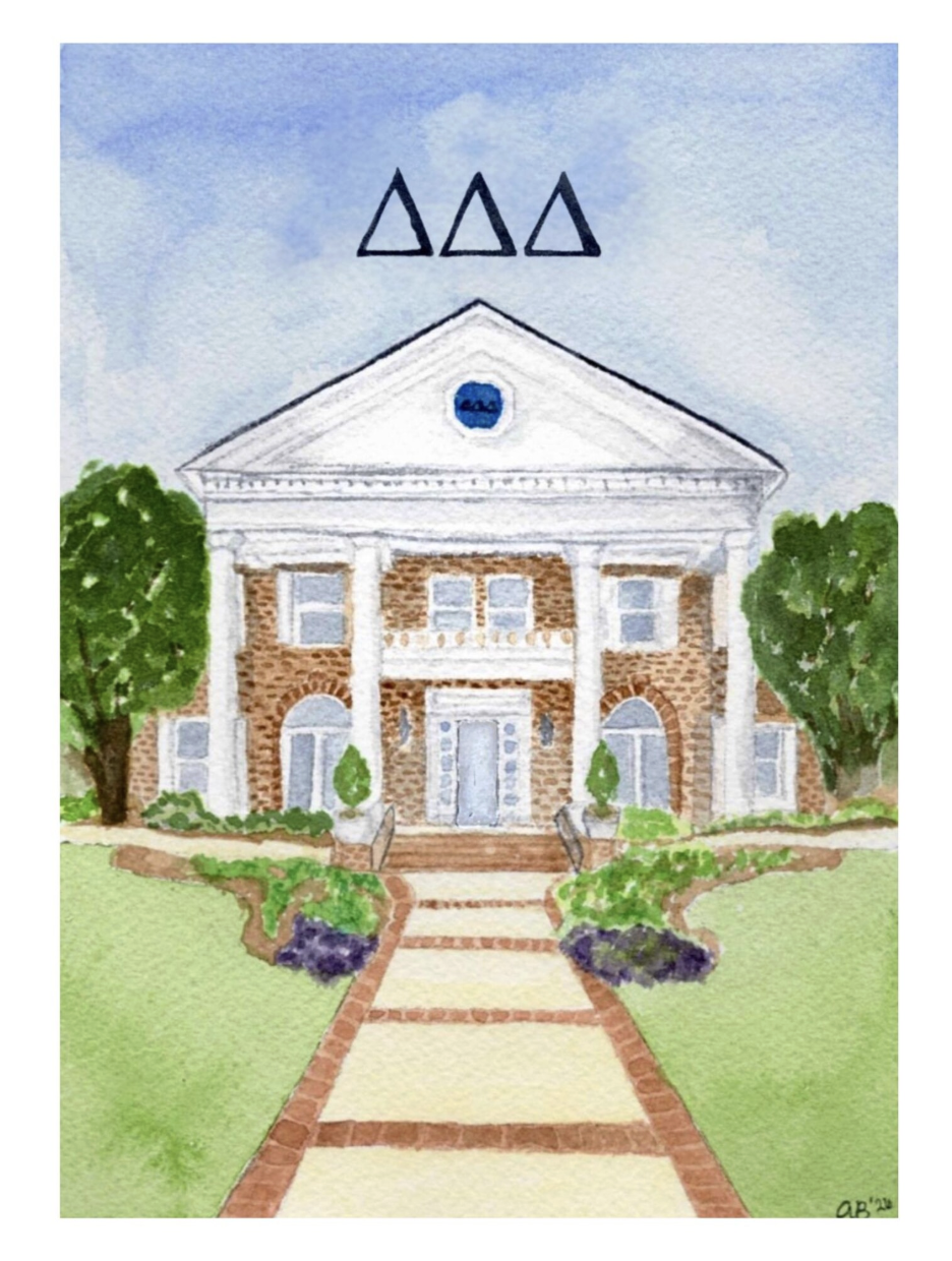University of South Carolina Tri Delta Sorority House Print