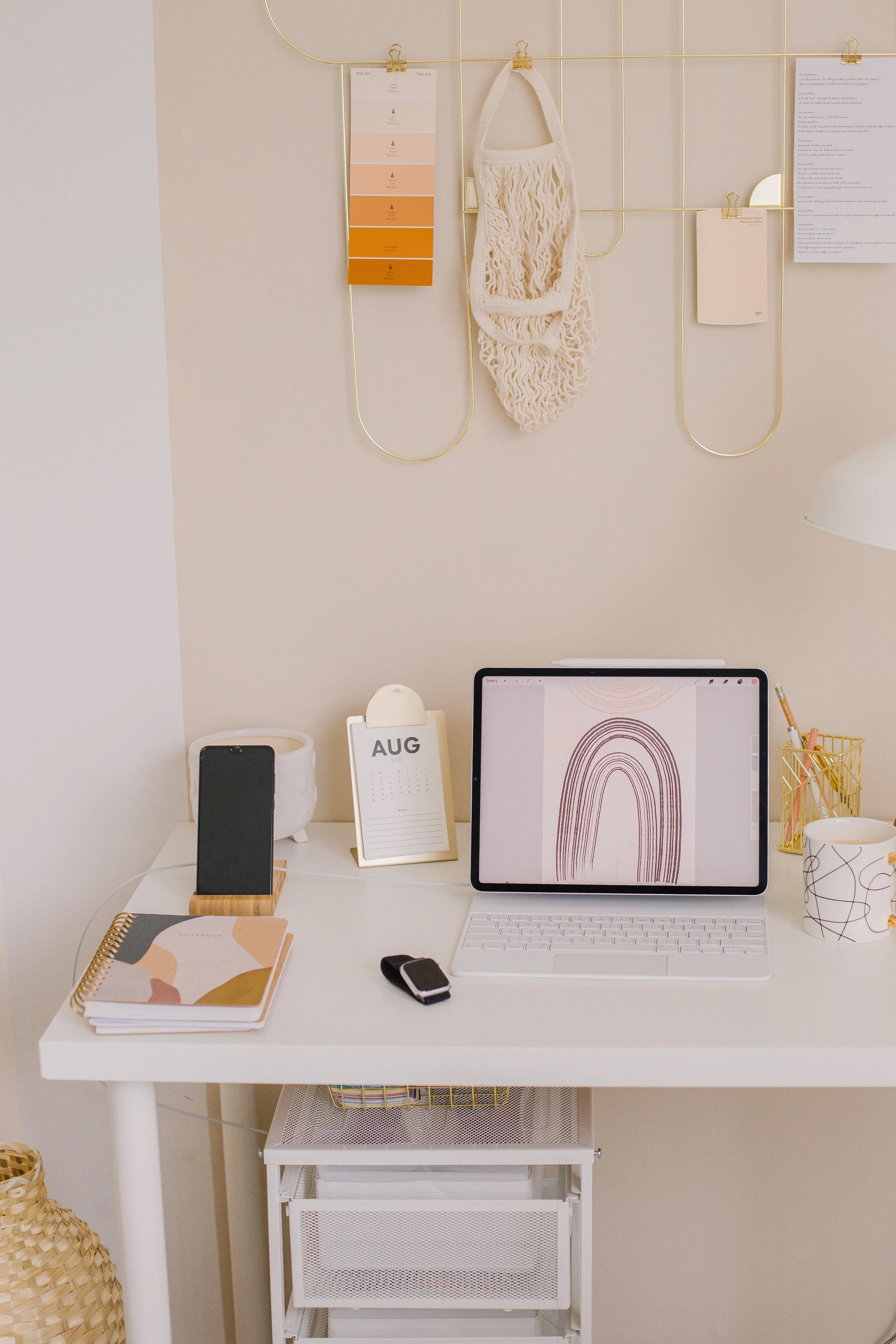A tidy neat office desk. Straightened and cleaned. Makes a great impression professional