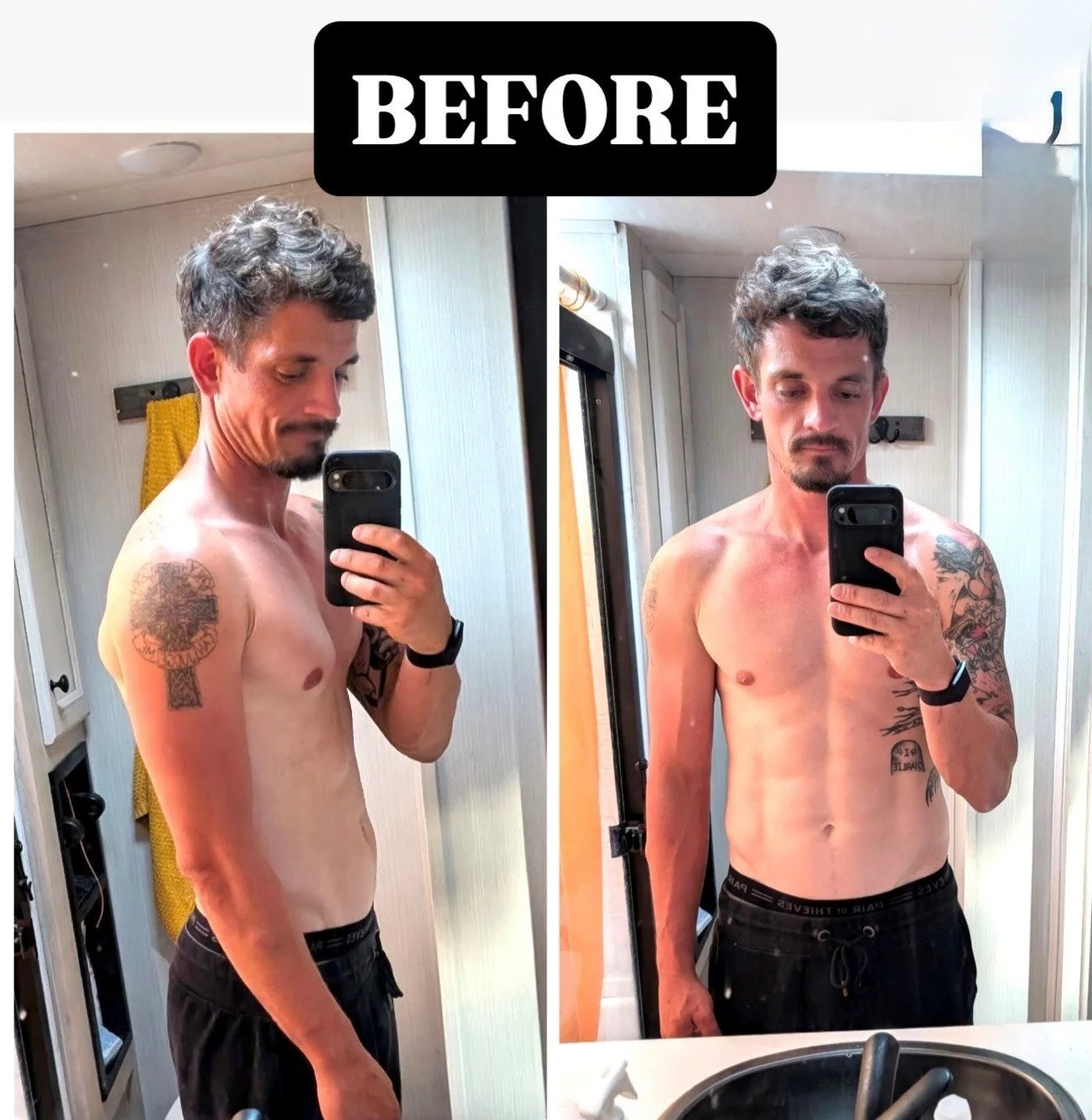 Anthony's before pictures.