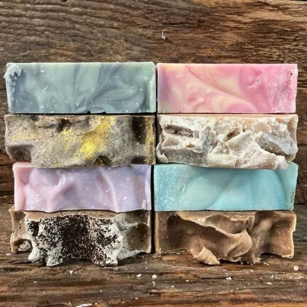 Stack of goat milk soaps
