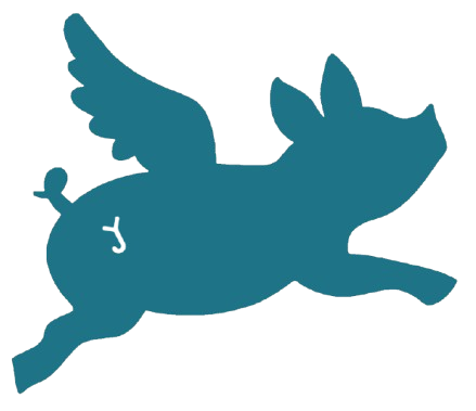 Teal Flying Pig logo