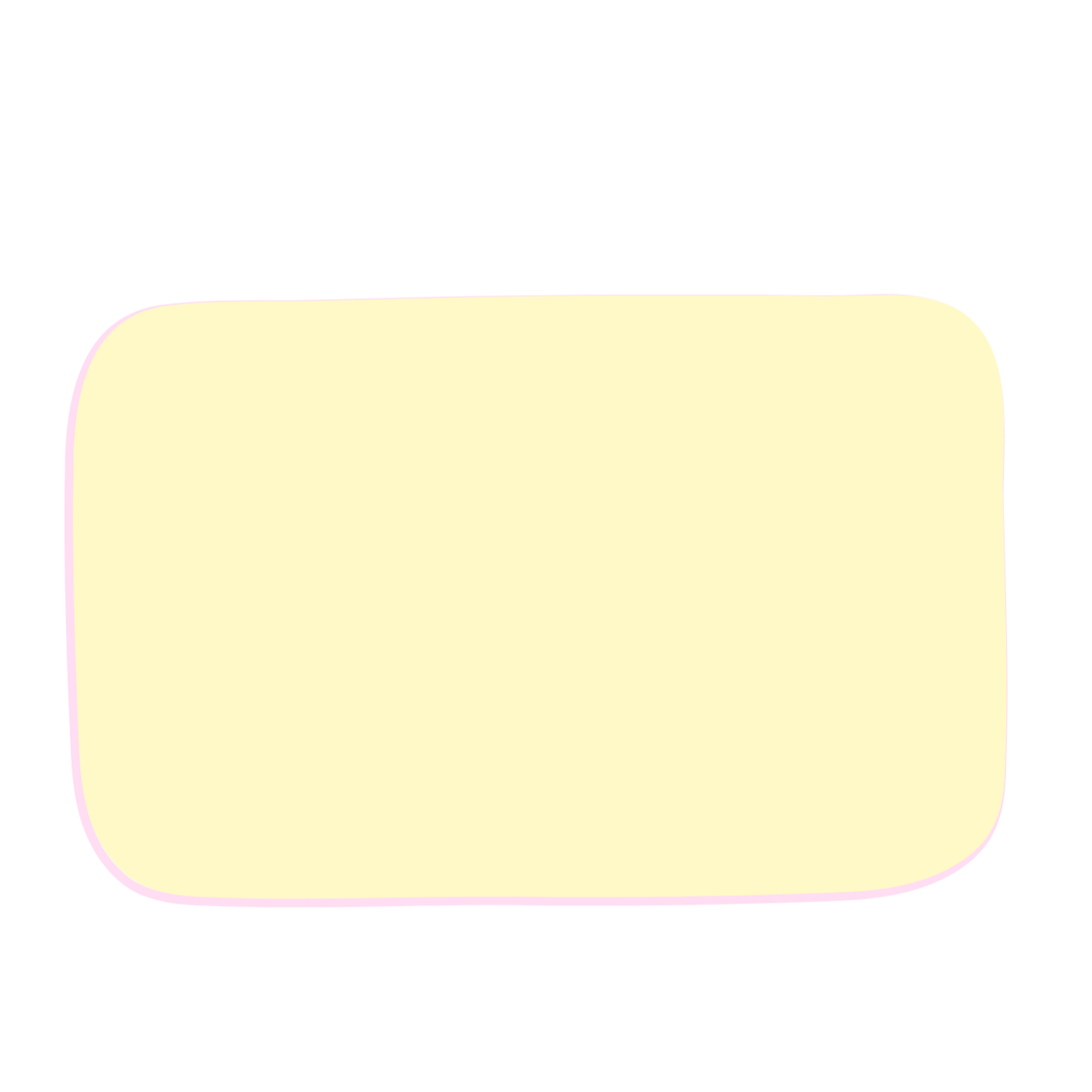 The image appears to be a blank speech or chat bubble with a light yellow fill and a pink outline on a white background.