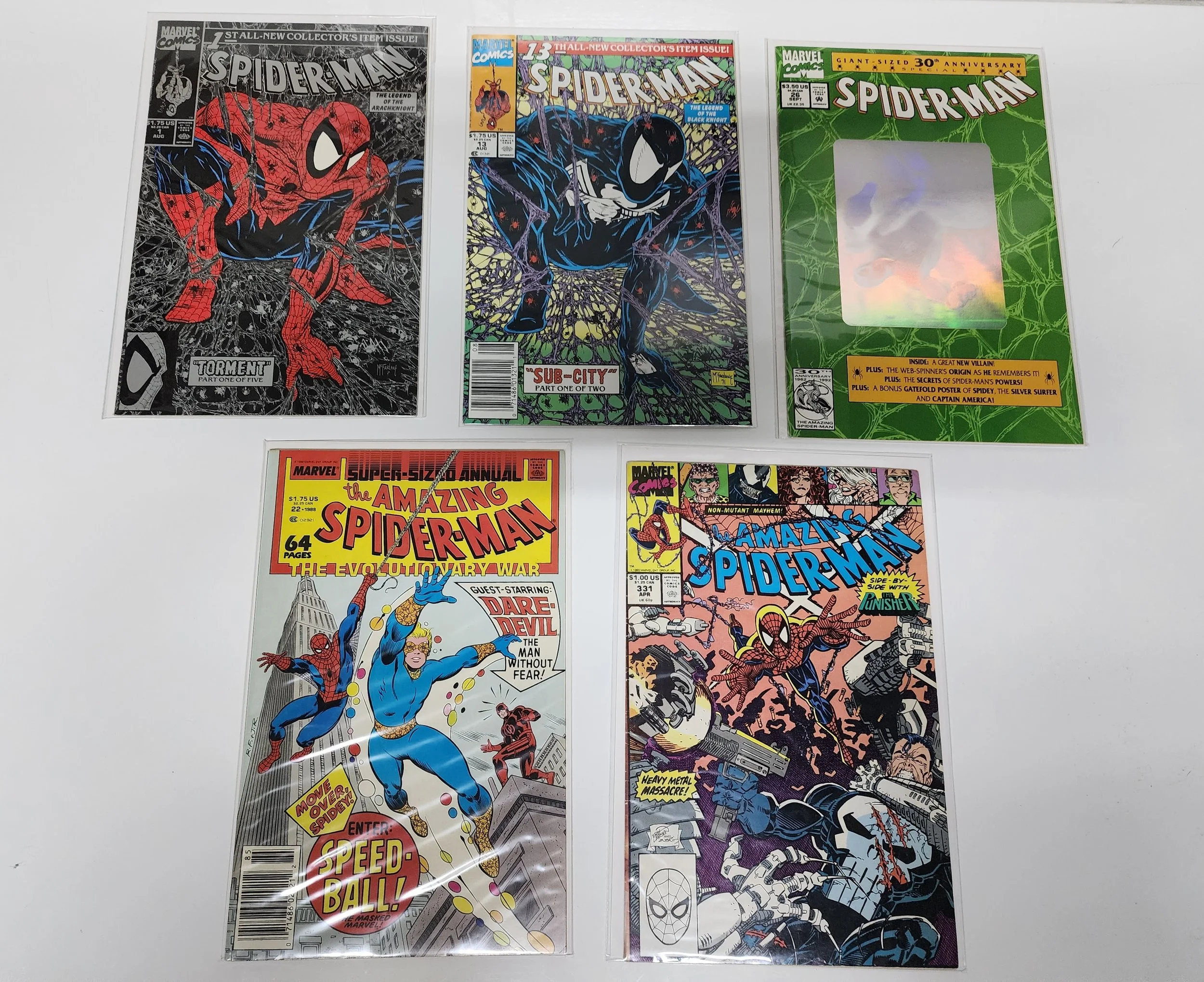 Spider-Man Comic Lot | Spider-Man #1, #13, #26, Amazing Spider-Man #331, & Annual #22 | Marvel Comics