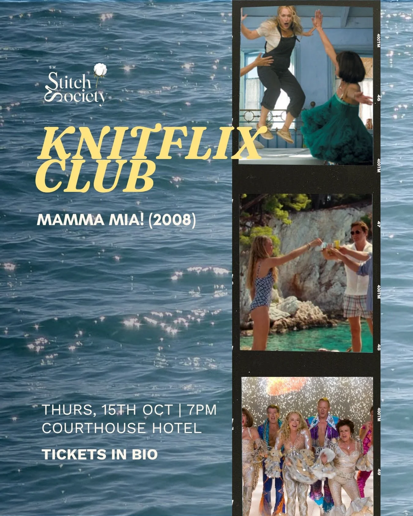 Our first ever lights-on cinema event is on! ✨ Bring your WIP and stitch (and sing) along to Mamma Mia with other knitters, crocheters and crafters. Link in bio to book 🎫

#knittingcommunity #londonknitters #ukknitters #knitclub #londoncraft