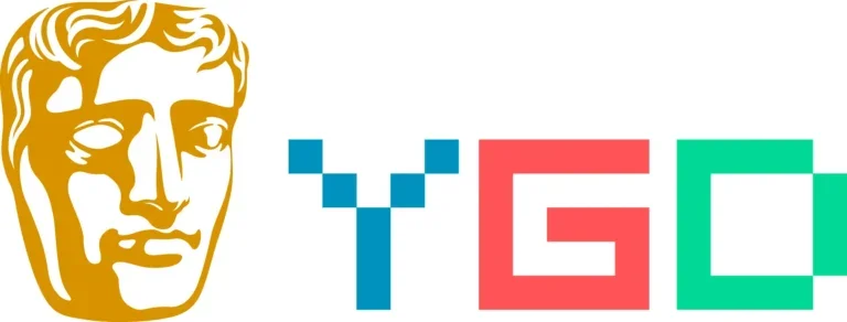 Graphics of a golden statue head, blue pixelated letter 'Y', red letter 'G', and green letter 'O' with white backgrounds.
