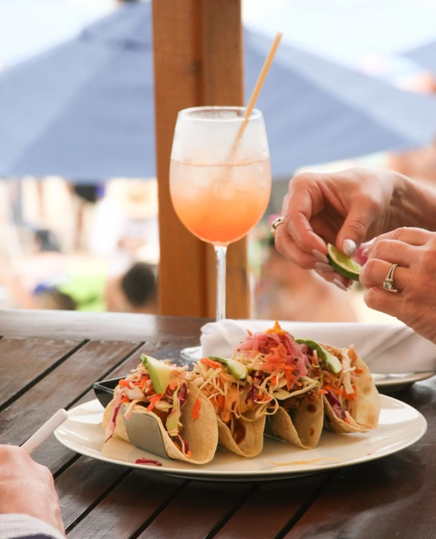 Food and cocktails at Corazón Beach Club in Cabo San Lucas