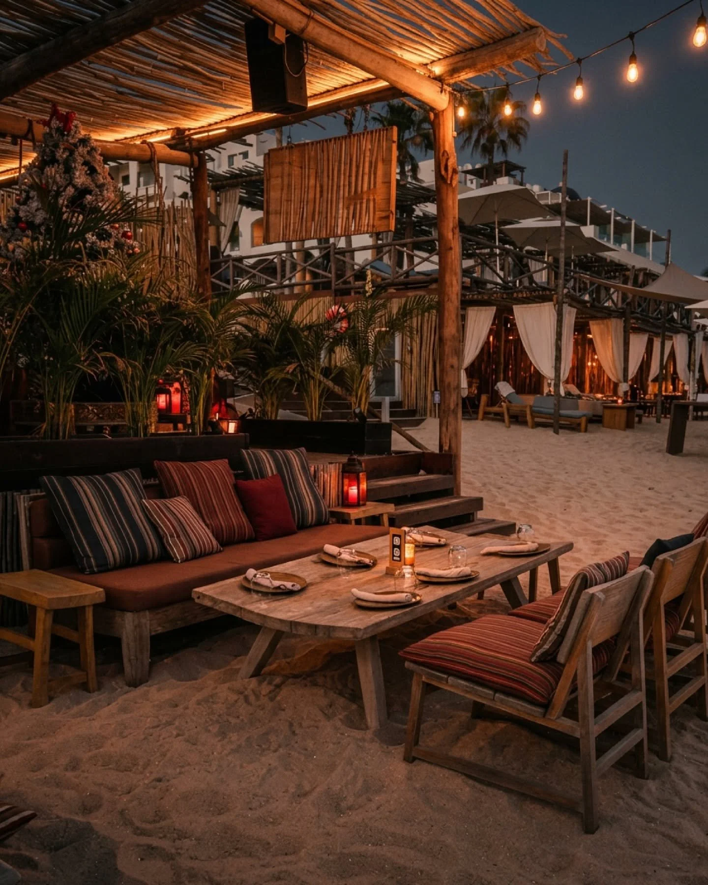 Funky Geisha Beach Club on El Médano Beach in Cabo San Lucas