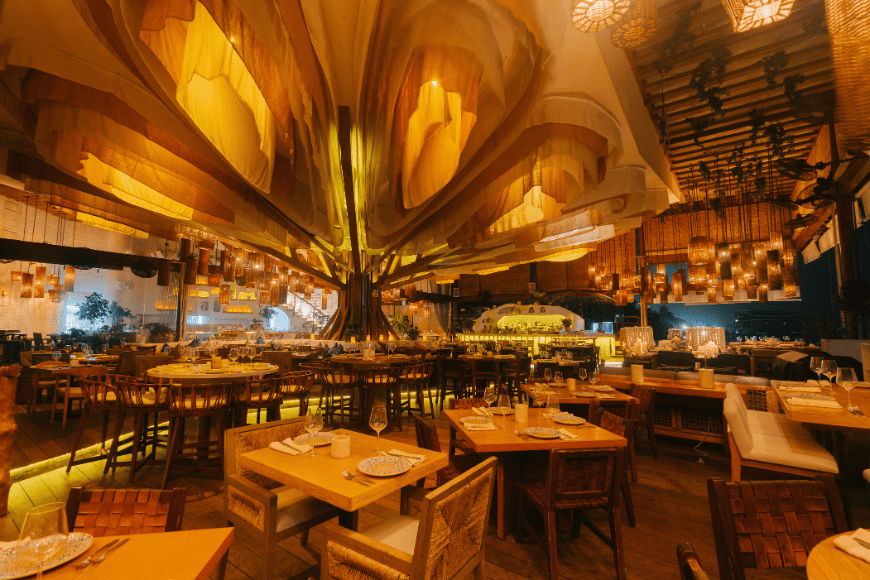 Ilios Greek restaurant interior in Cabo San Lucas