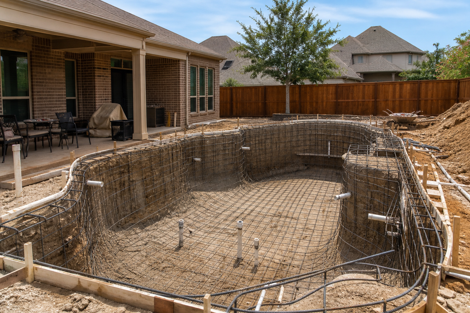 Pool under construction — outdoor living by A-G-S Contracting