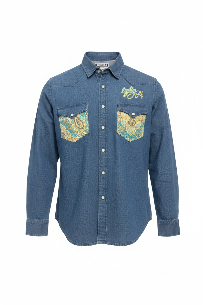 Patchwork Denim Shirt