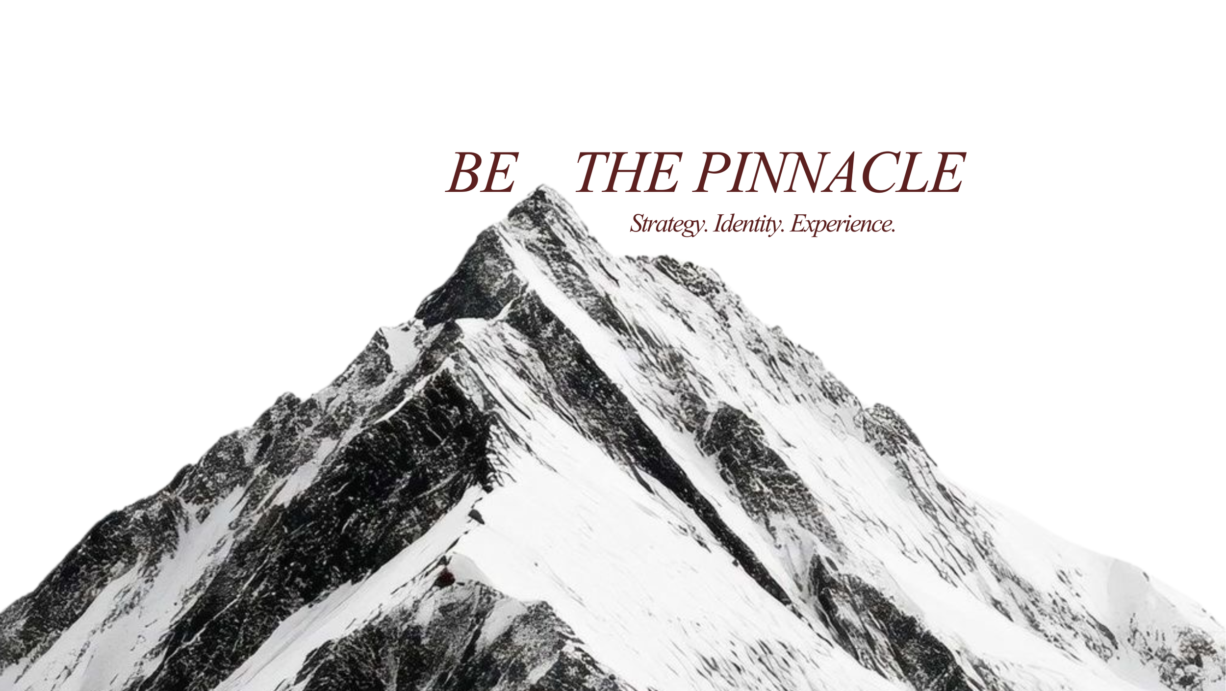 Mountain summit representing brand transformation. A Branding Point, brand strategy, identity, and experience.
