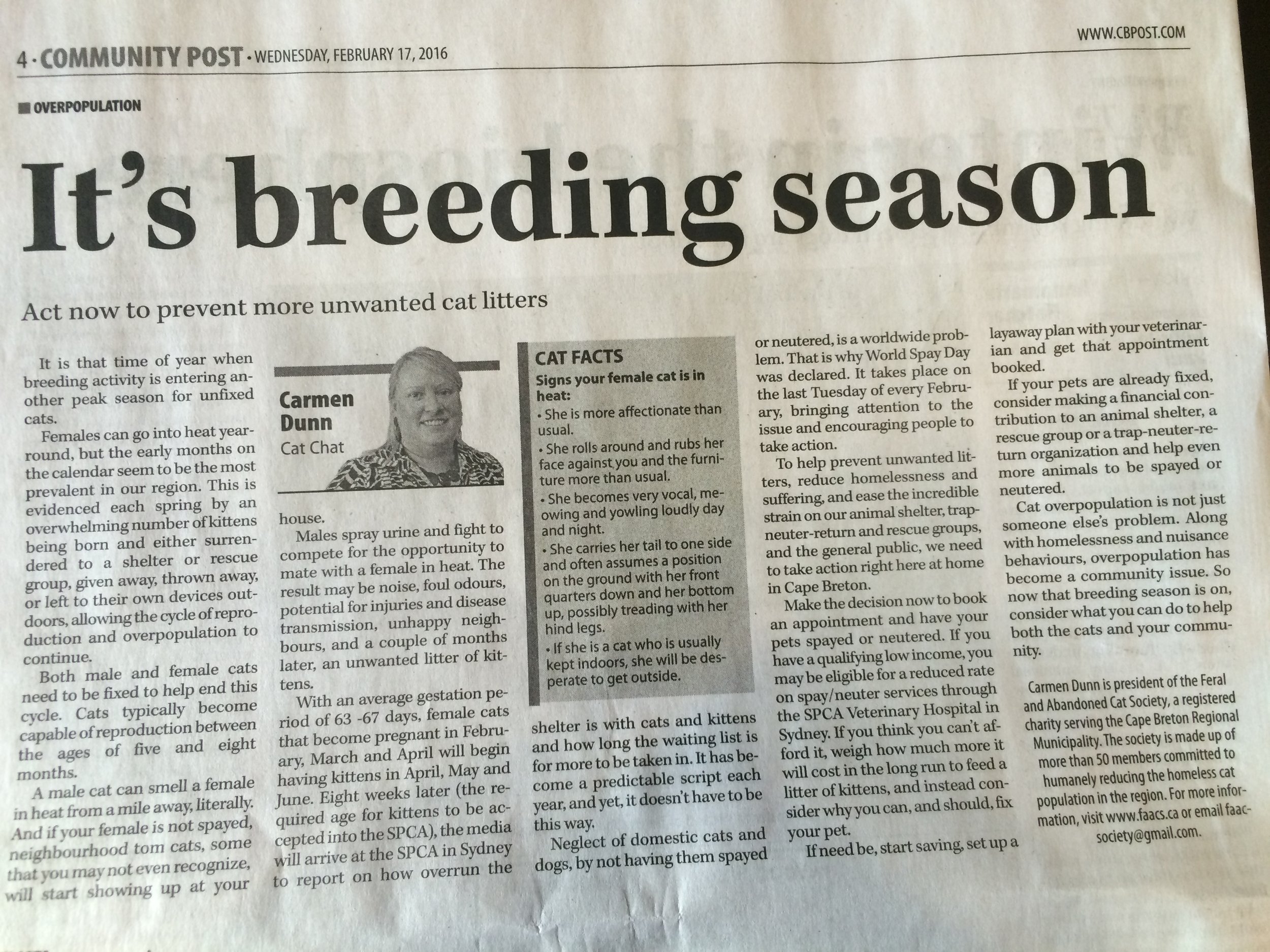 It’s breeding season