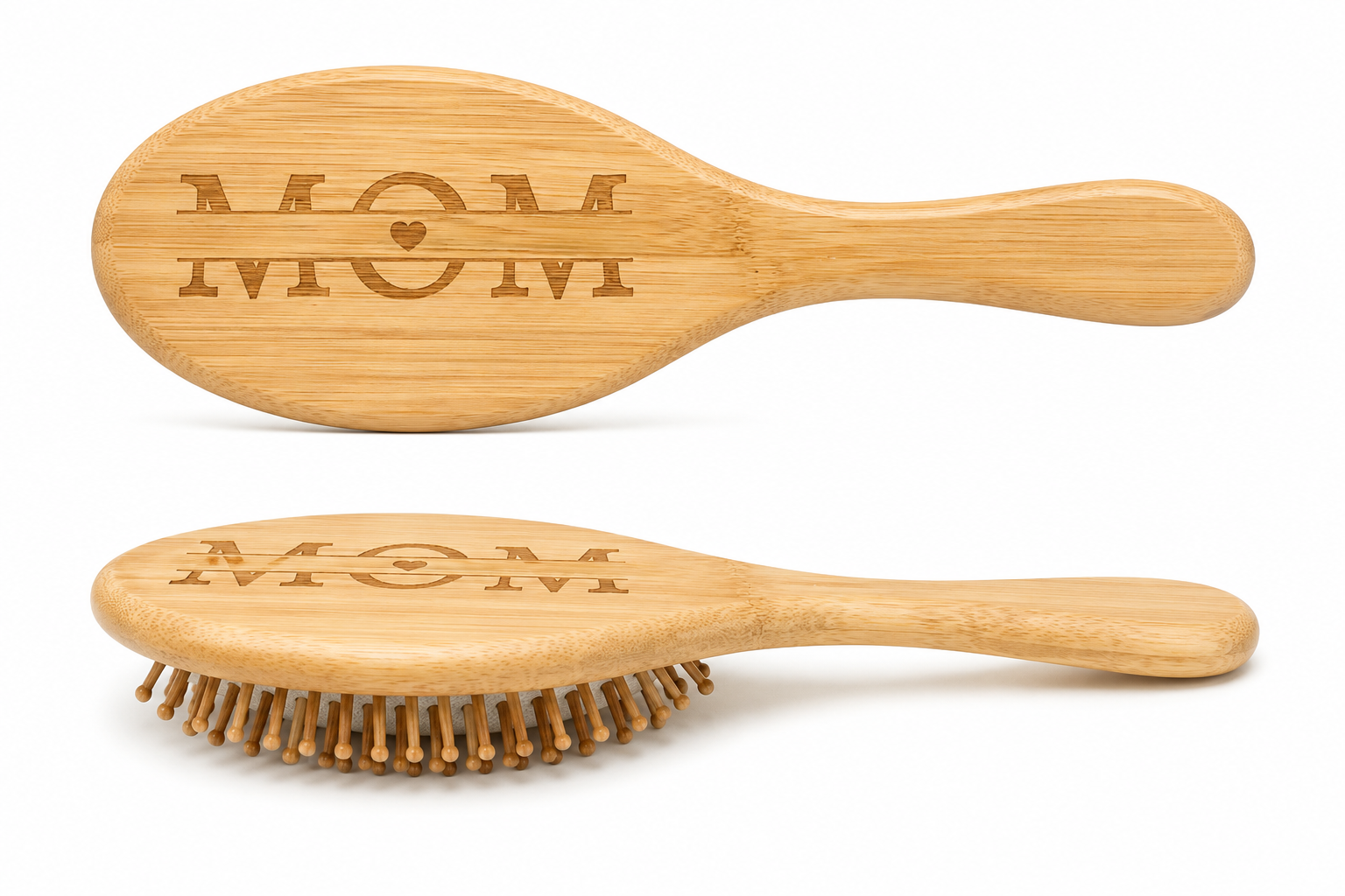Engraved Bamboo Hair Brush