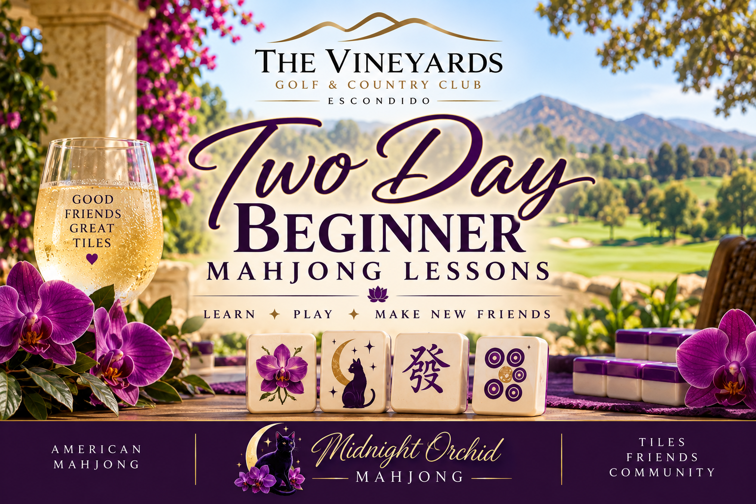 2 Day Beginner Mahjong Lesson @ The Vineyard