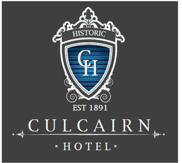 Logo of the Culcairn Hotel featuring a crest with 'Historic' and 'Est 1891', a shield with 'GH', and the hotel name below.