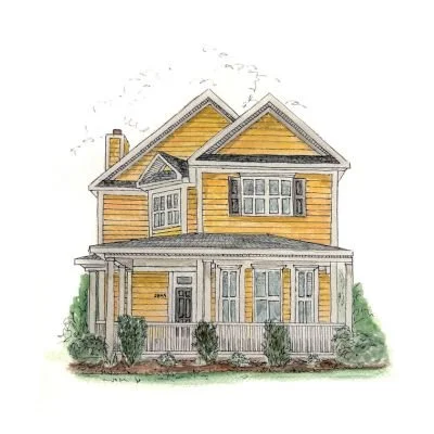 RLO House Watercolor Portrait for Homeowners