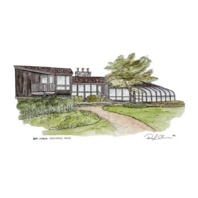 RLO House Watercolor Portrait N Lakeshore