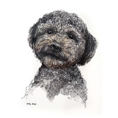 RLO Pet Watercolor Portrait Otis
