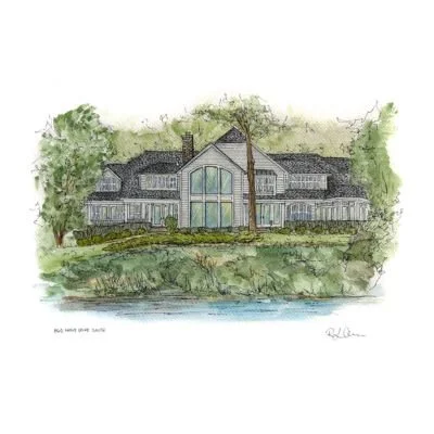 RLO House Watercolor Portrait Holly drive