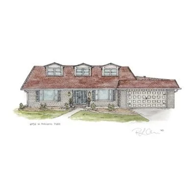 RLO House Watercolor Portrait Portland