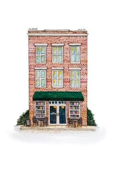 Commercial Watercolor Portrait The Archive, Charleston architecture artist