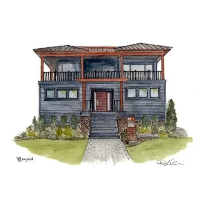 RLO House Watercolor Portrait Bay Road