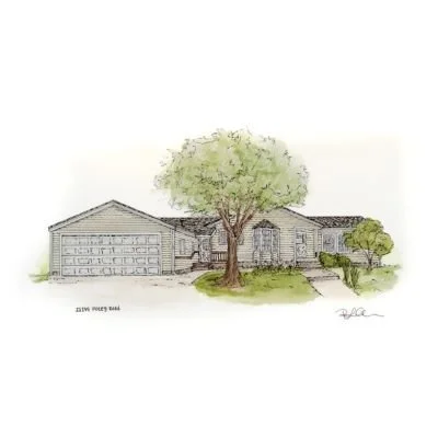 RLO House Watercolor Portrait Foley