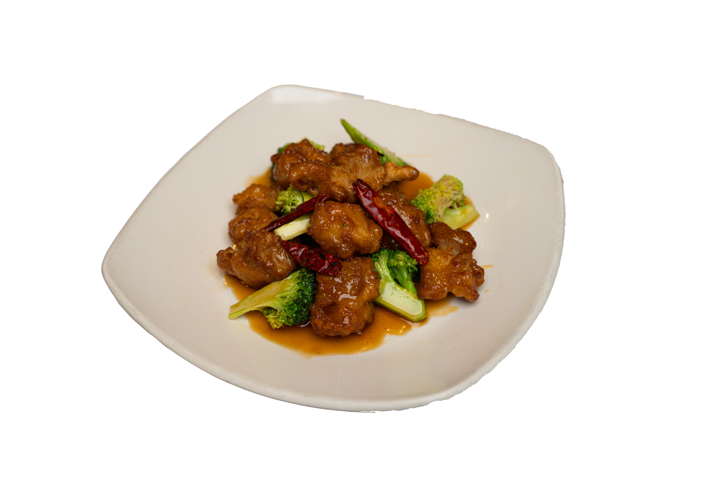 Crispy chicken and broccoli coated in a bold sweet and spicy house-made sauce.
