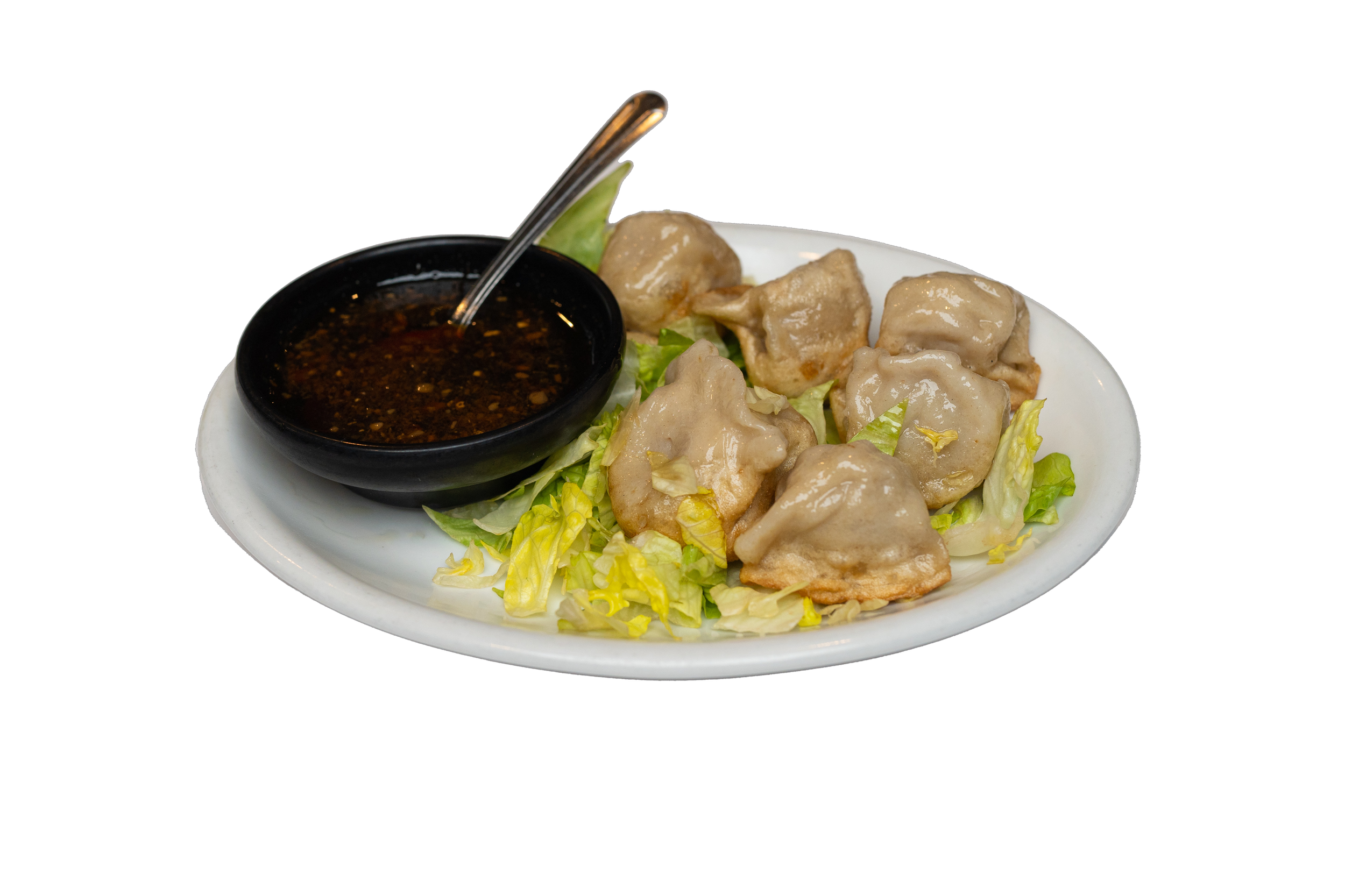 Pan-fried dumplings filled with seasoned pork and vegetables, served with our savory dipping sauce.