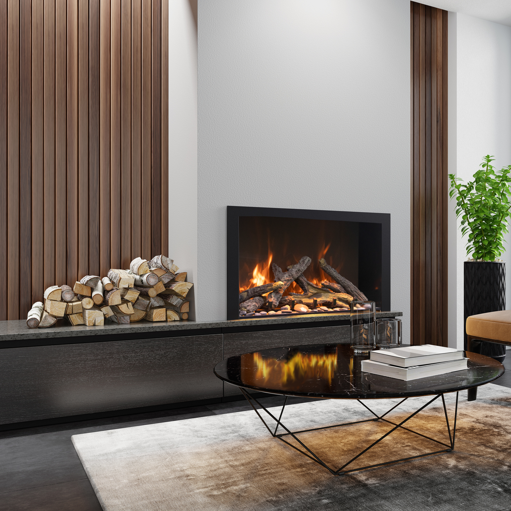 Amantii Traditional Bespoke 33" Indoor/Outdoor Electric Fireplace Insert