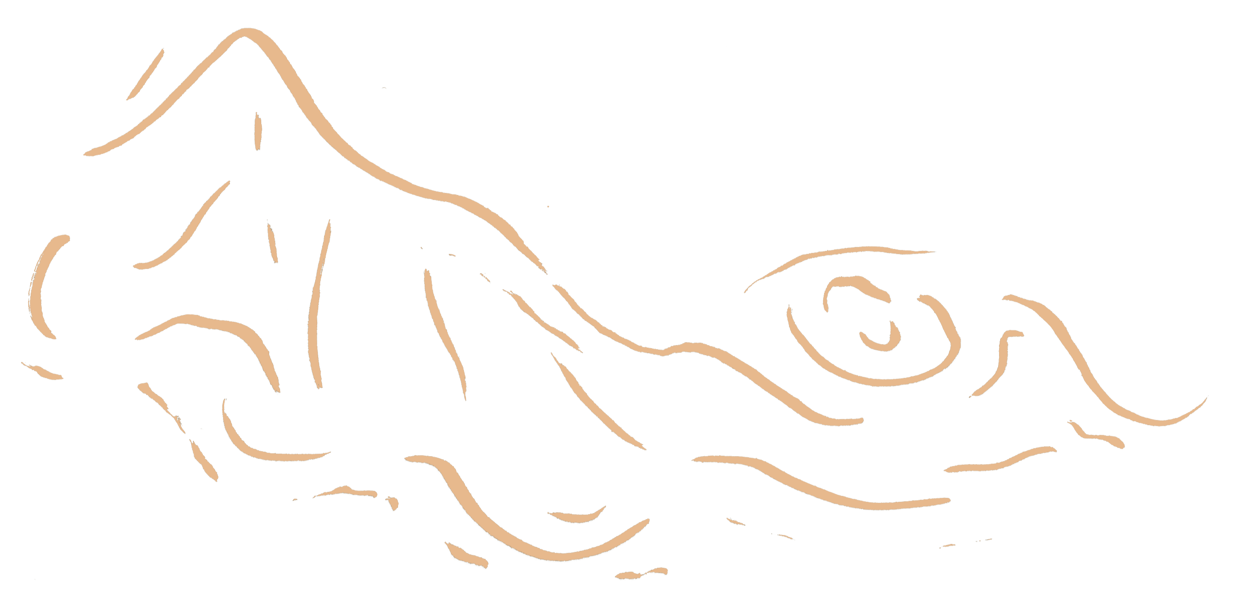 Hand-drawn mountain illustration