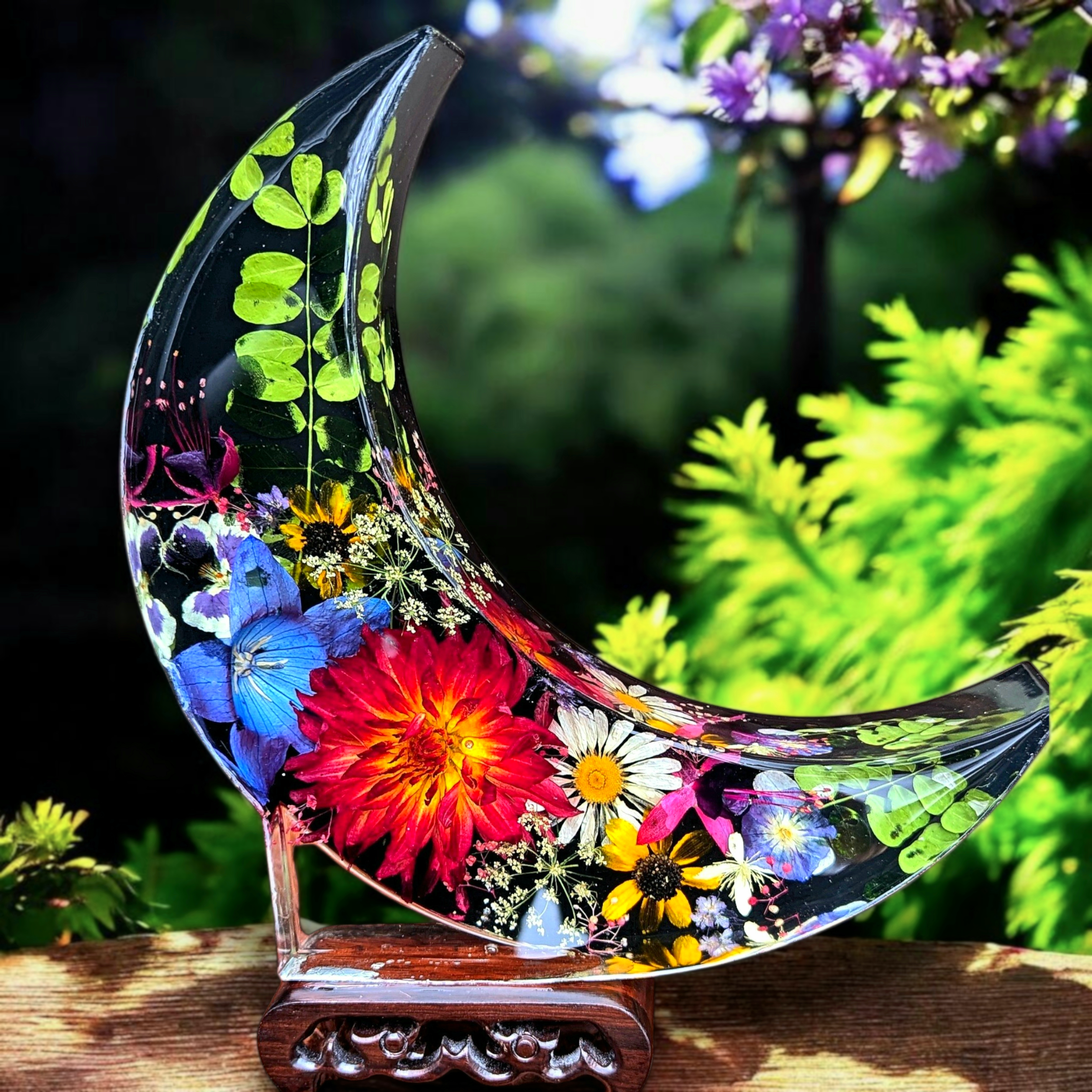 7" Wide 9" Tall Crescent Moon Decor