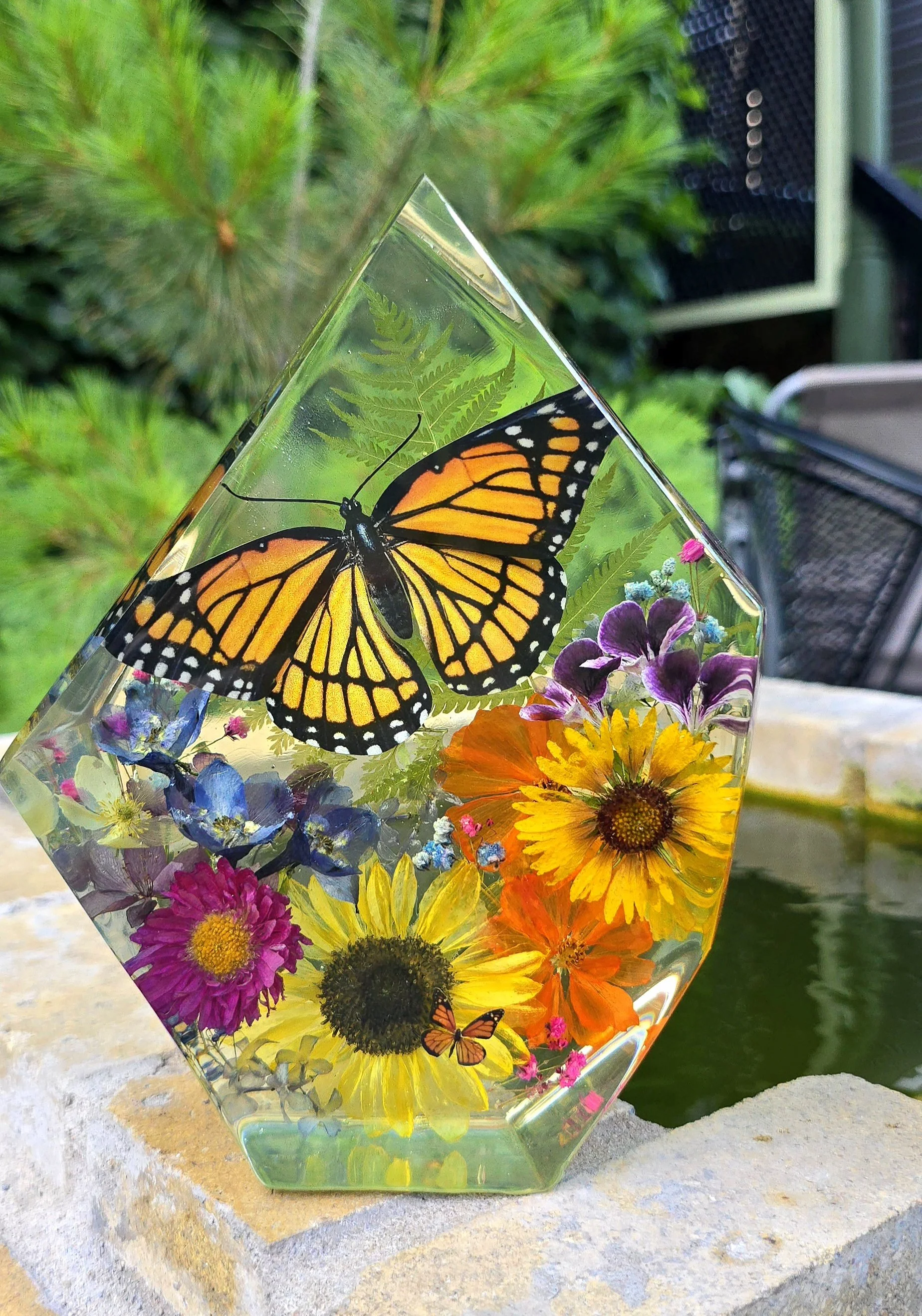 5" Wide 8" Tall Monarch Gemstone Shape Decor