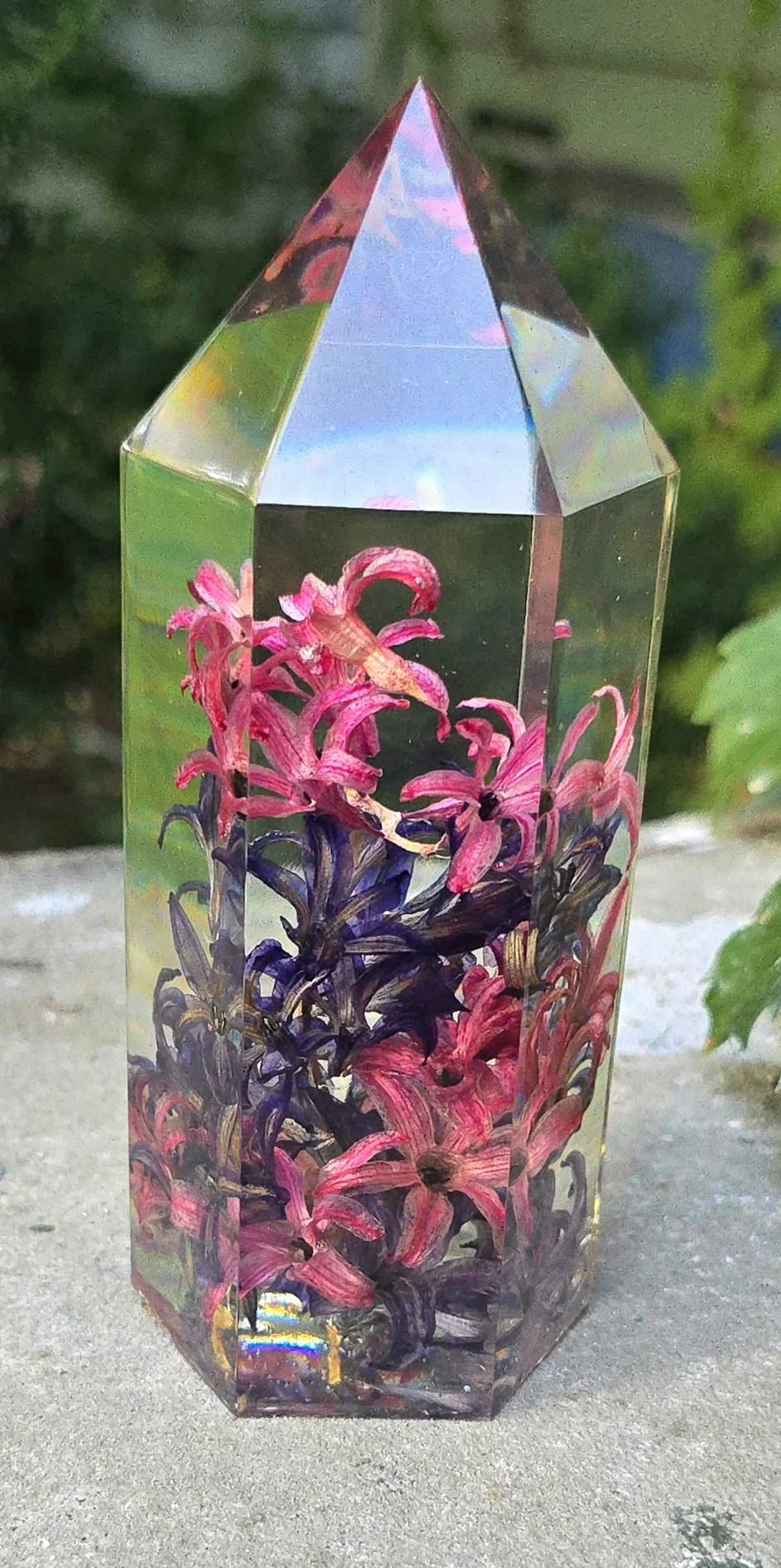 2.5" Wide 6" Tall Real Hyacinth Crystal Tower