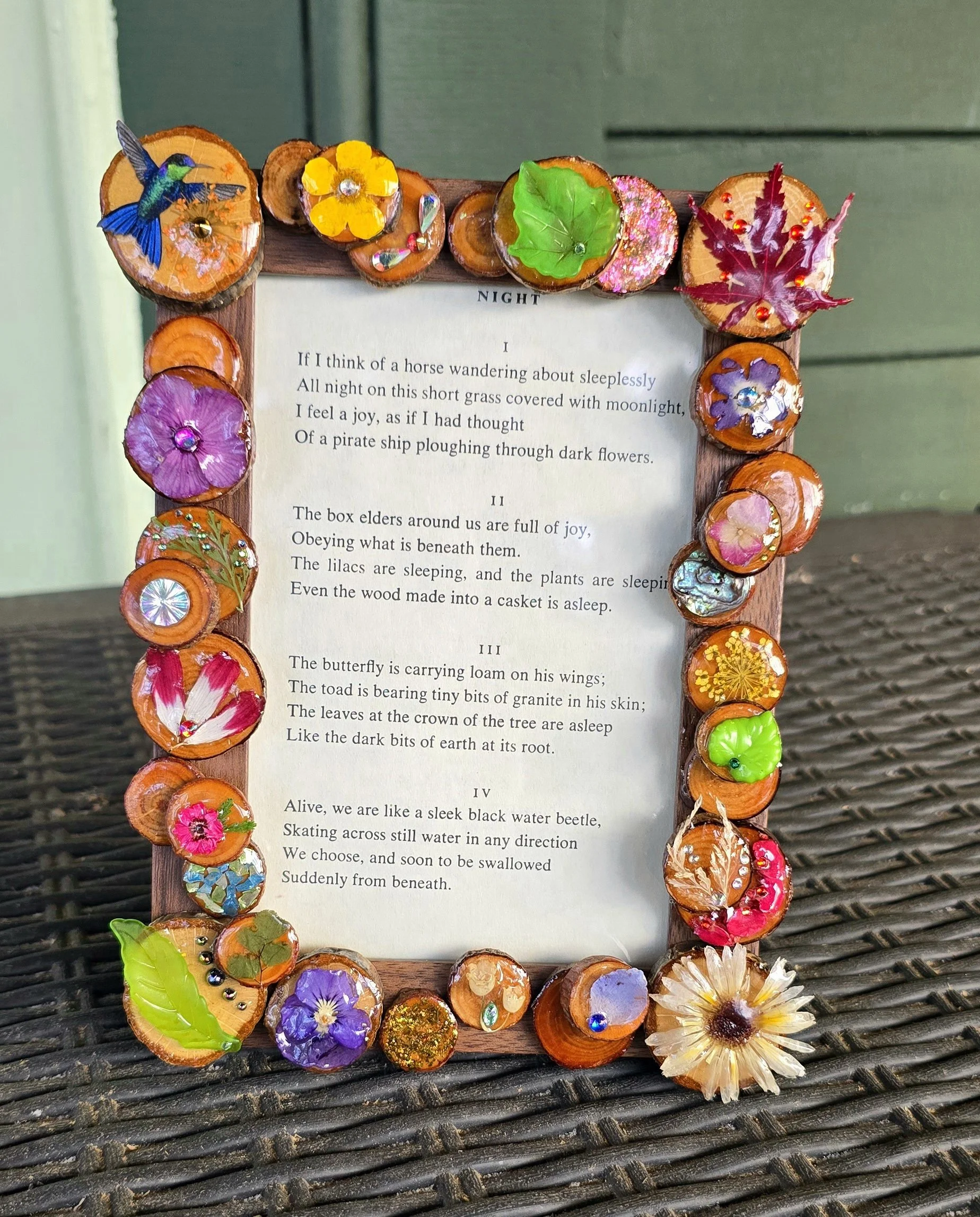 4x6 Hummingbird & Florals Photo Frame