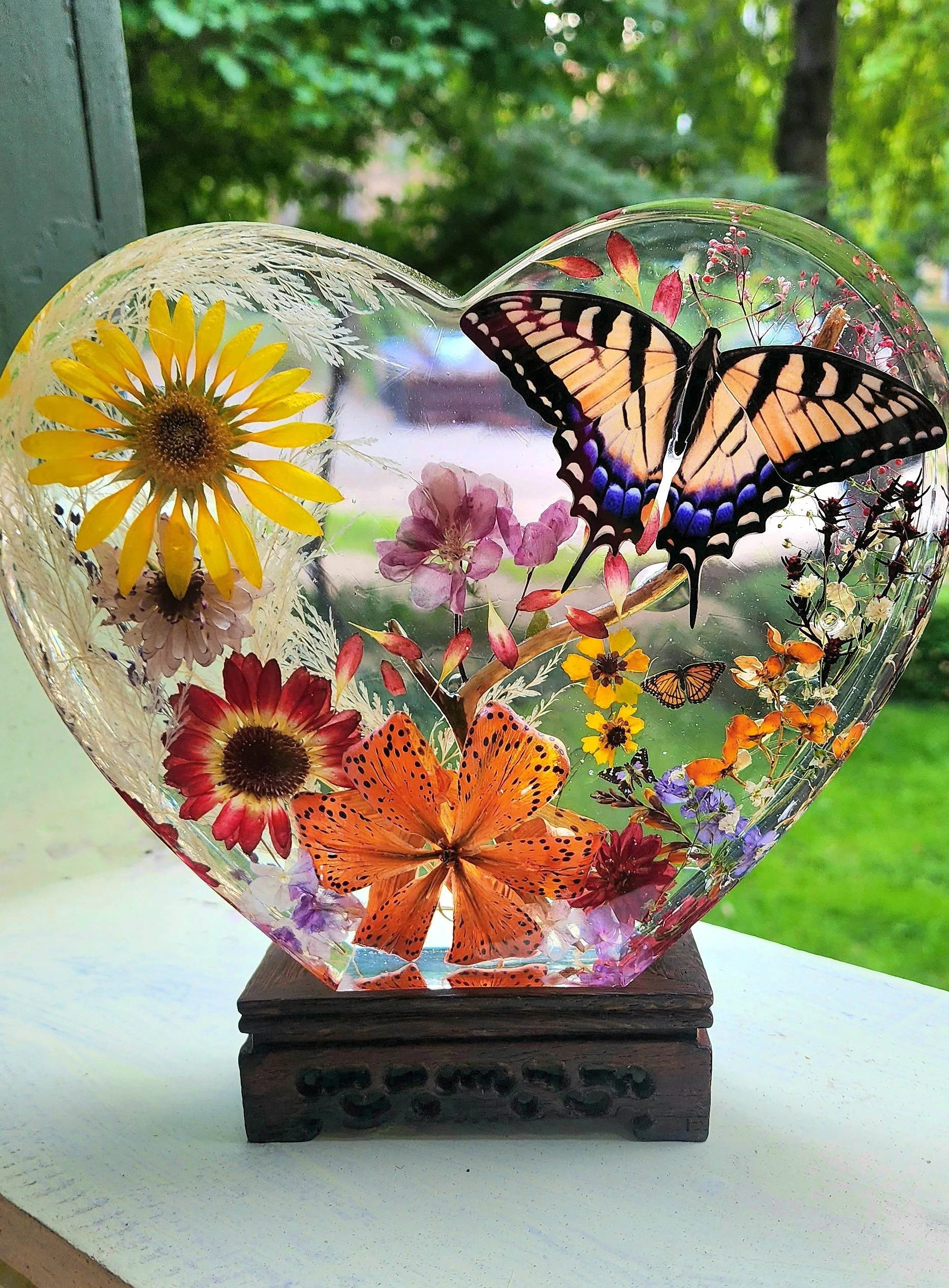 8.25" Wide 8.25" Tall Butterfly Heart