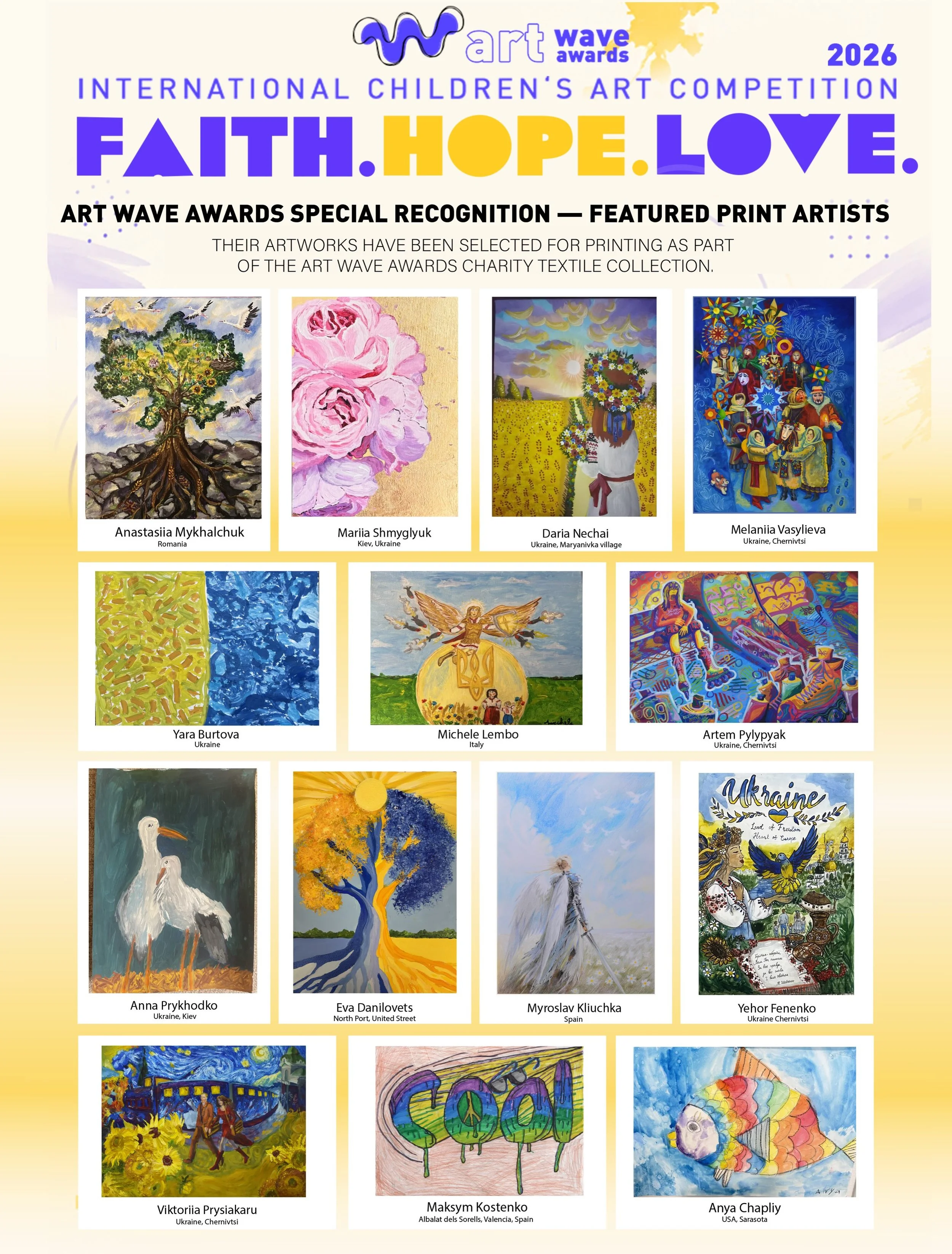 ✨ We have another very special announcement from Art Wave Awards!
We are delighted to introduce the young artists whose works have received a special recognition:
Art Wave Awards Special Recognition &mdash; Featured Print Artists
These artworks have 