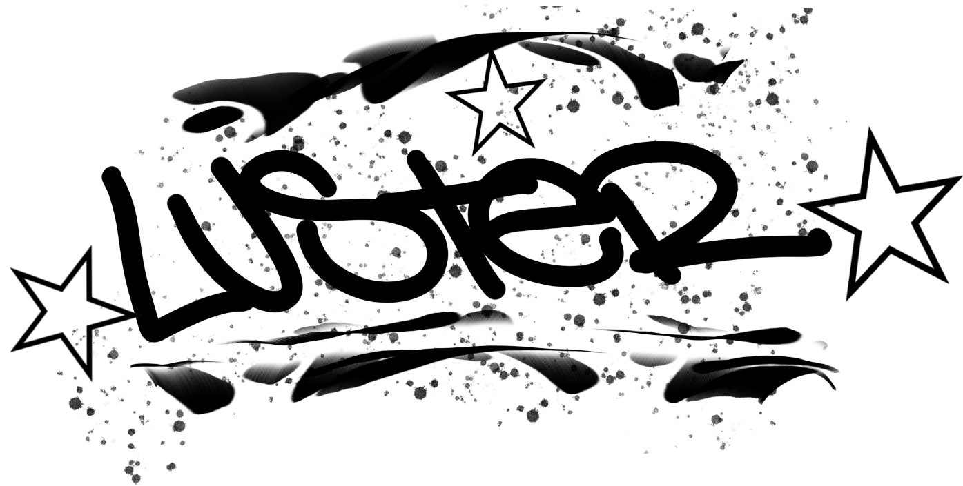 Black background with three silver stars and the text 'Star' in the center written in black script font.