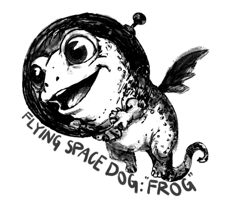 Flying space dog character from Glorb’s world.