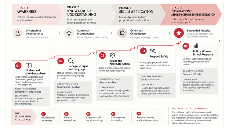 Learning progression framework showing the development of capability across the course.
