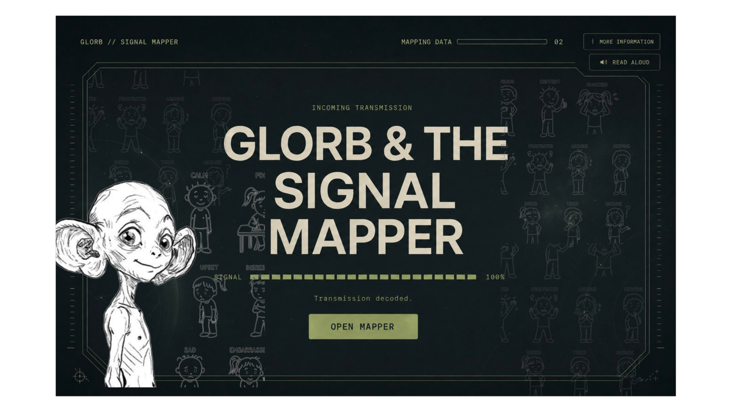 GLORB Signal Mapper opening screen.