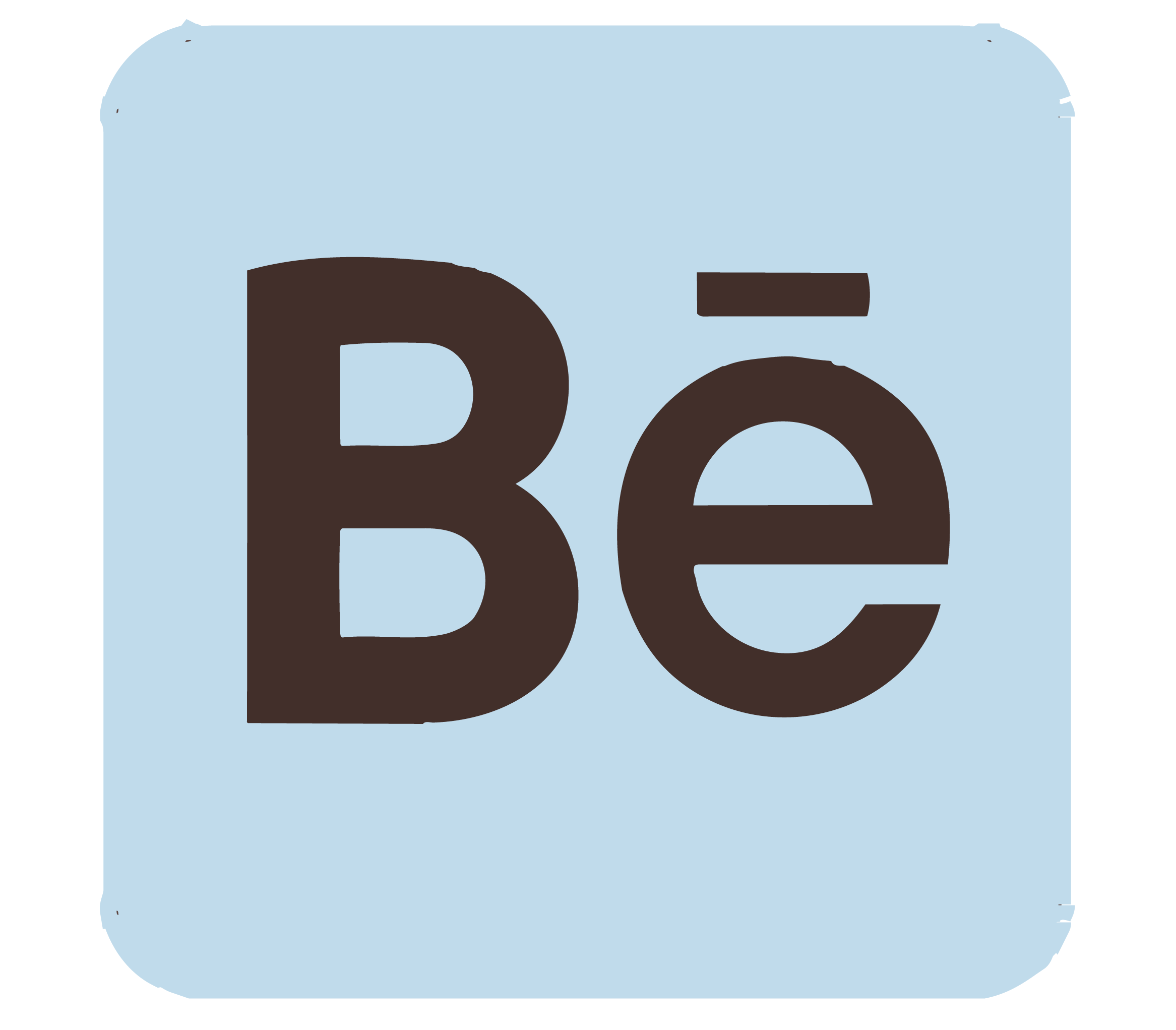 Close-up of a light blue background with dark brown bold letters spelling 'B'. The image appears to be an abstract or stylized design.