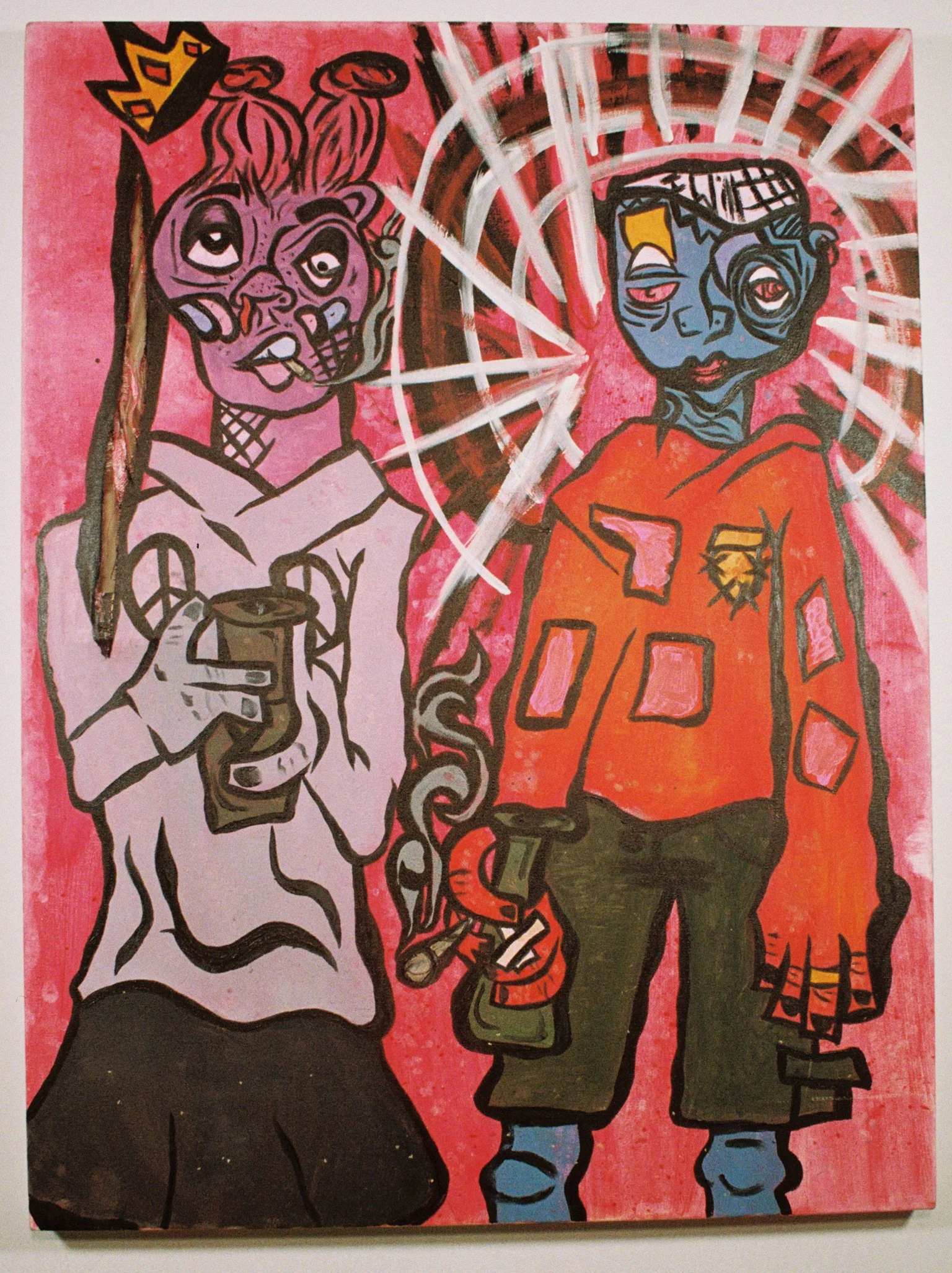 Us (Lieutenant)
(30" x 40")
Oil and Acrylic on Canvas 
Note: Salvaged Canvas
(Large tear on left female shoulder)
(2019)
