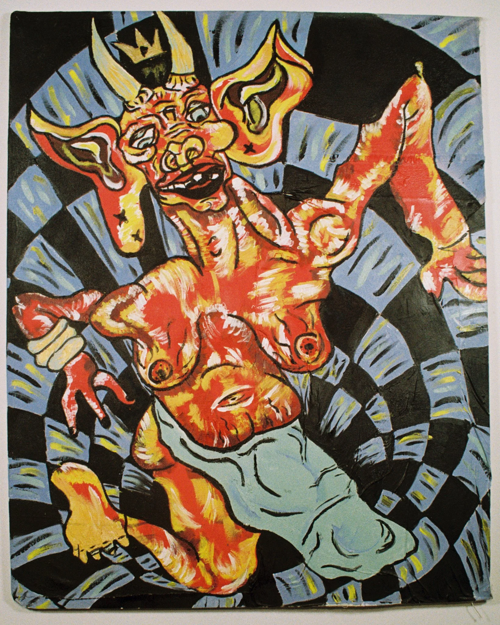 Untitled - (Bat Outta)
(32"x 39")
Oil on Gatorboard/Salvaged Linen
(2020)
